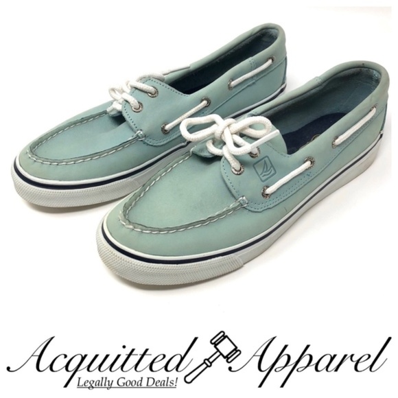 Sperry Shoes - Sperry Leather Tiffany Blue Boat Shoes Leather